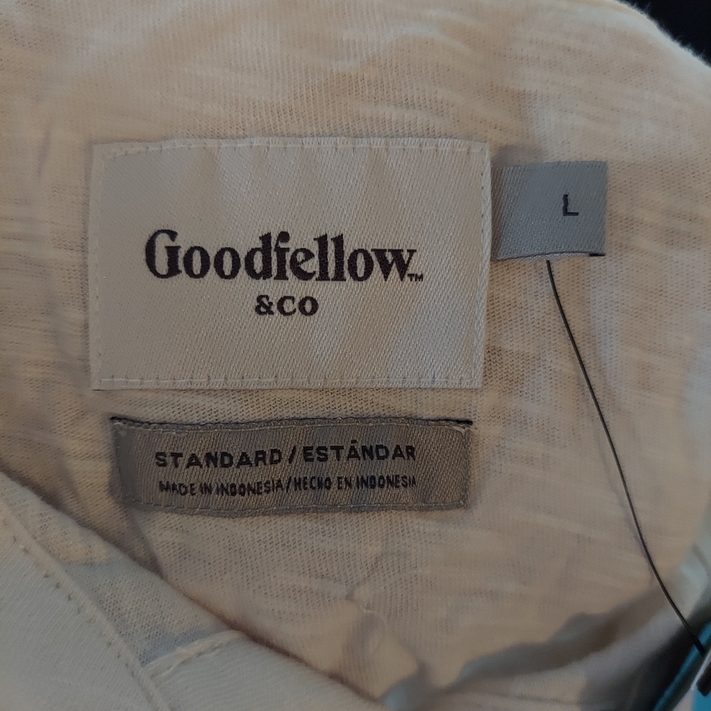 Men's Slub Jersey Polo Shirt - Goodfellow & Co Cream L - Picture 3 of 4